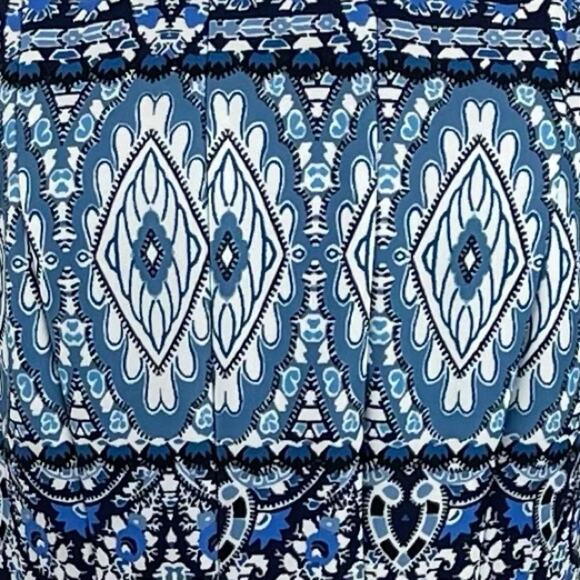 Vince Camuto Blue White Print Fit & Flare Party Date Night Dress NWOT Size 6 - Picture 5 of 14